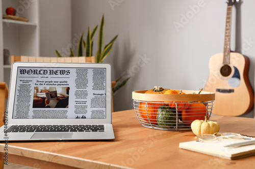 Laptop and basket with pump...