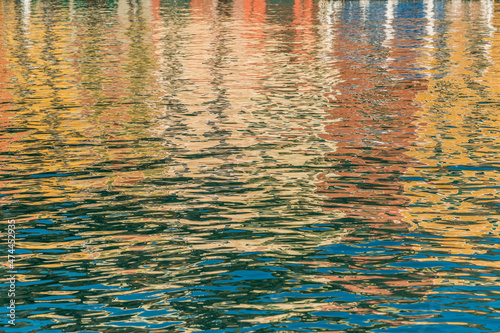 Colours reflected in the waters of Portifino harbour