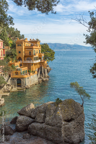 View of Cannone Bay, (Baia Cannone) on the northern Italian coast. photo
