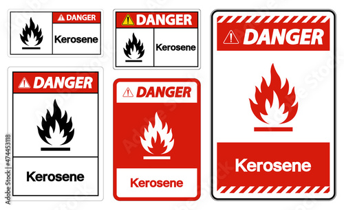 Danger Kerosene Symbol Sign On White Background