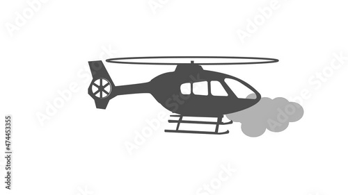 Helicopter Black icon. Perfect for opening videos