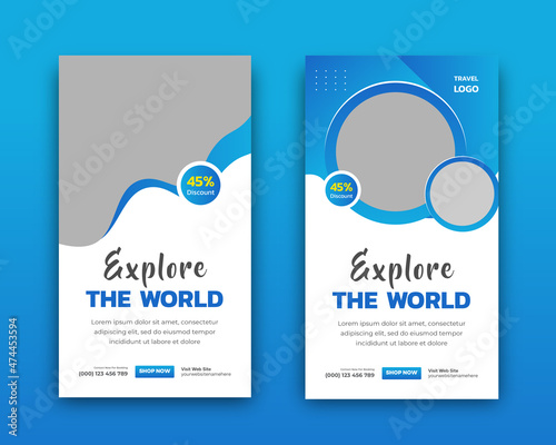 Travel Holiday Summer travel and tourism Social media  stories templates A set of social media story layouts travel flight beach Vector editable illustration Instagram story use for travel agency