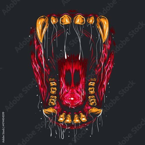 Beast mouth vector illustration