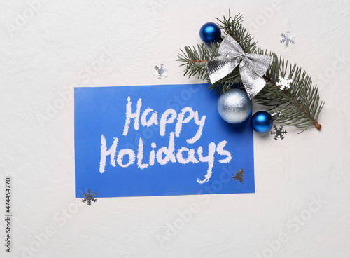 Text HAPPY HOLIDAYS and Chr...