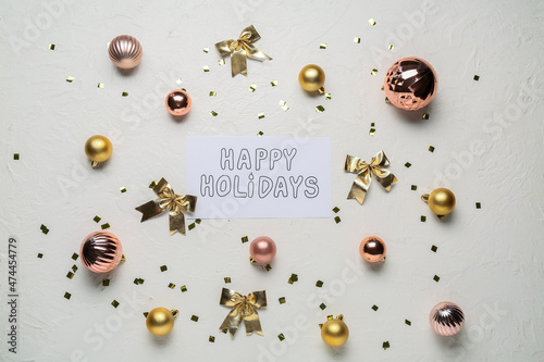 Text HAPPY HOLIDAYS and Chr...