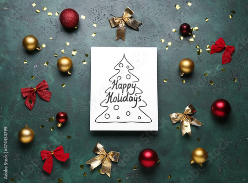 Text HAPPY HOLIDAYS and Chr...