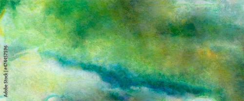 abstract watercolor background bright green, blue, yellow colors. absract landscape. texture for your design greeting cards and invitations