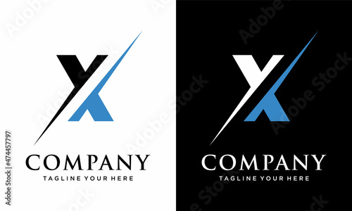 Letter X vector Logo Template Illustration Design. on a black and white background.