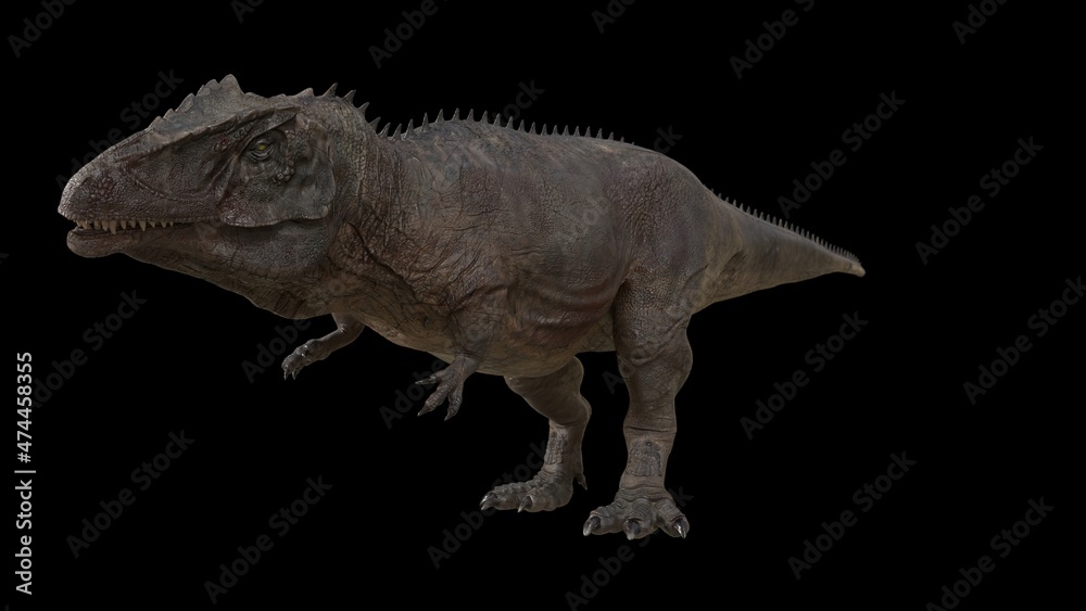 Fototapeta premium Hybrid Giganotosaurus Cinematic roar animation of background, 3d rendering