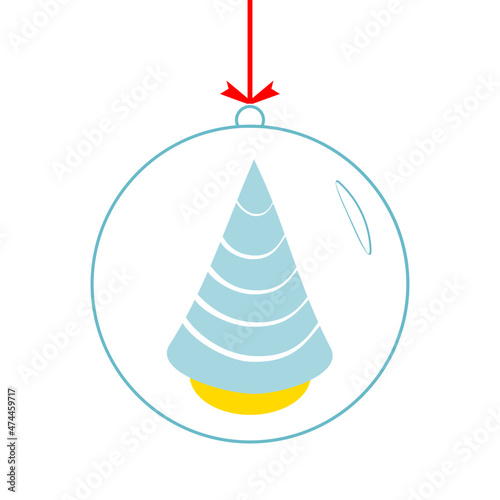 christmas tree glass globe vector illustration