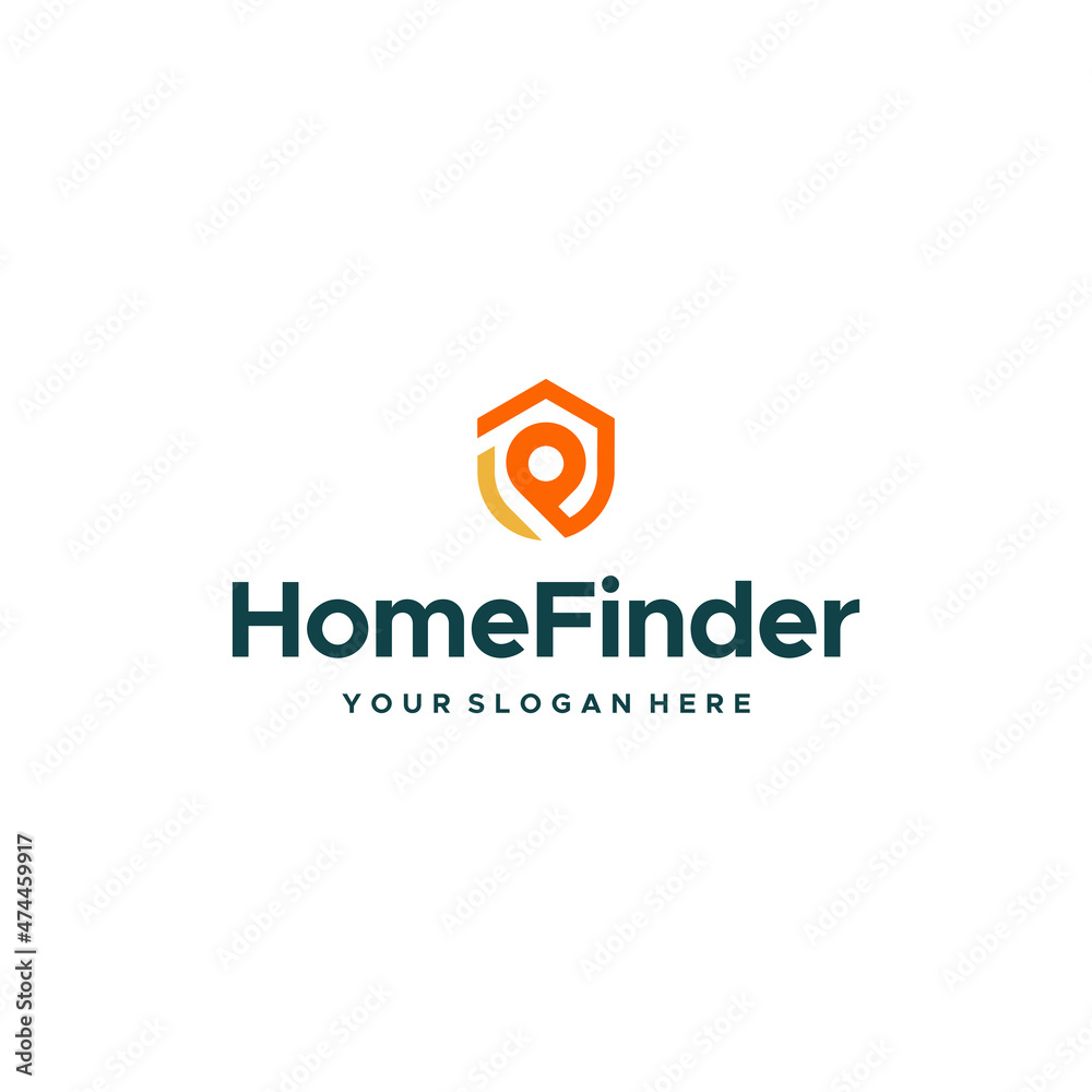 Modern Flat colorful HOME FINDER logo design