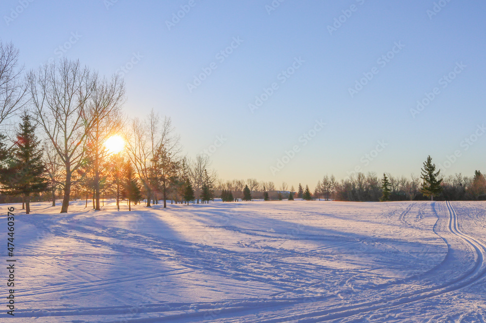 Obraz premium Winter morning landscape