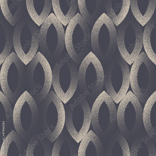 Stylish Modern Boho Elegant Stippled Trendy Seamless Pattern Vector Abstract Background. Hand Drawn Aesthetic Abstraction Repetitive Texture Dotted Tileable Wallpaper. Halftone Retro Art Illustration