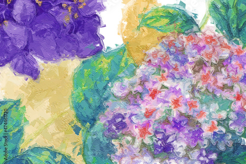 Beautiful abstract flower and bouquet illustration