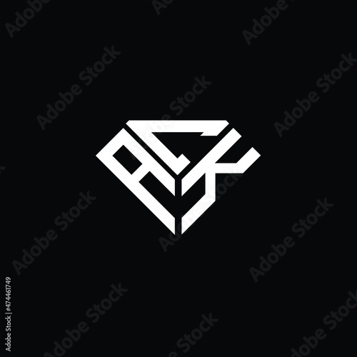 ACK letter logo creative design. ACK unique design