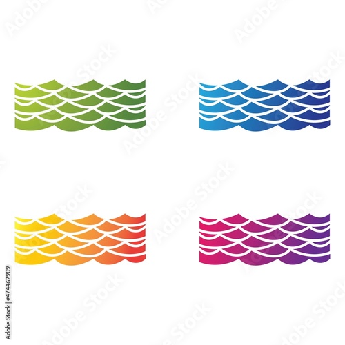 Water wave icon set