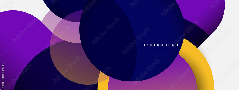 Circle and round shapes abstract background. Vector illustration for wallpaper banner background or landing page