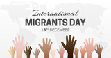 International Migrants Day Background Illustration with Hands