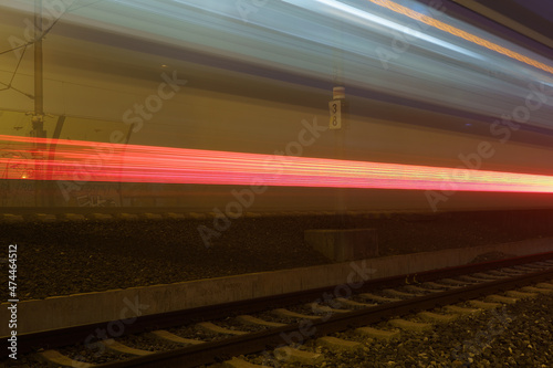 street lights under a concrete bridge in the fog in the city of Prague at night 2021