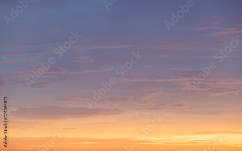 Blue yellow gradient of sunset sky. © AlexandraDaryl