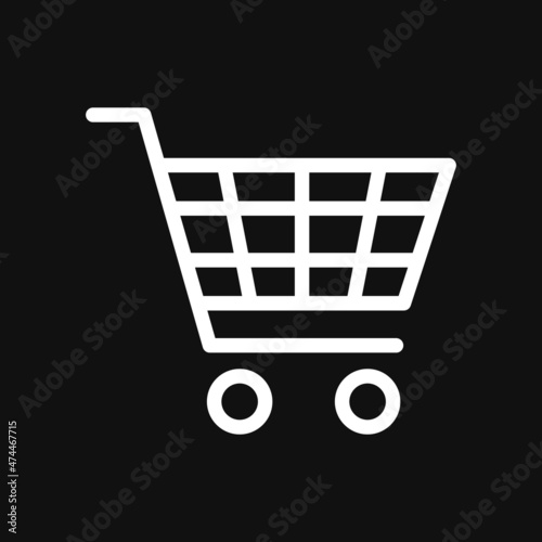 Shopping cart icon on grey background