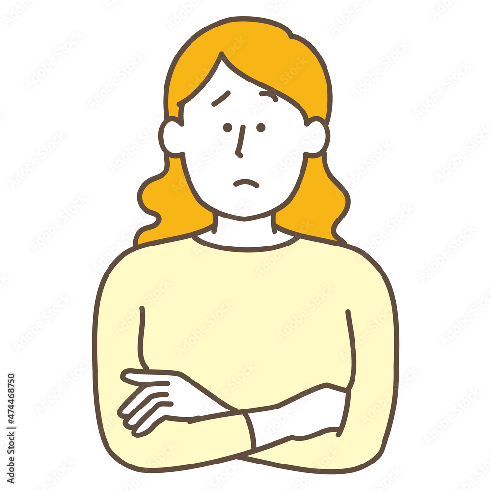 悩む女性 シンプルかわいいイラスト 悩む女性 シンプルかわいいイラスト