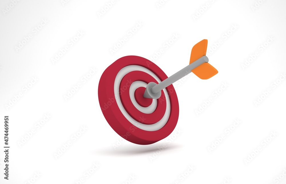 3D target on isolate white background. 3d render illustration. 3D target on isolate white background. 3d render illustration.