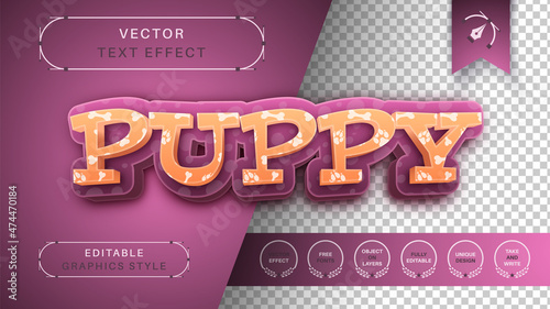 3D Puppy - Editable Text Effect, Font Style