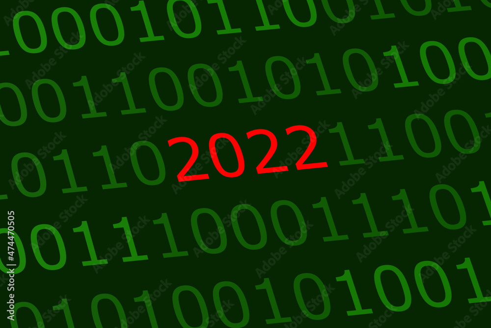 2022 new year digital abstract background with binary code 2022 new year digital abstract background with binary code