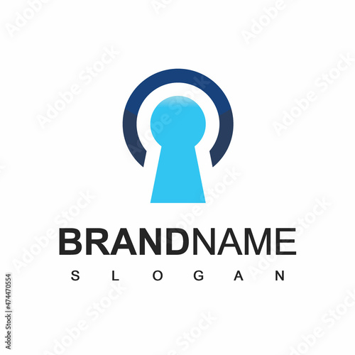 Security Logo Design Template, Cyber Secure Symbol