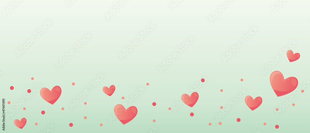 Heart decoration illustration. Heart banner for Valentine's day, Mother's day, Women's day promotion, design, frame.
Vector illustration.