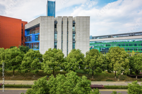 entrance of modern office building photo