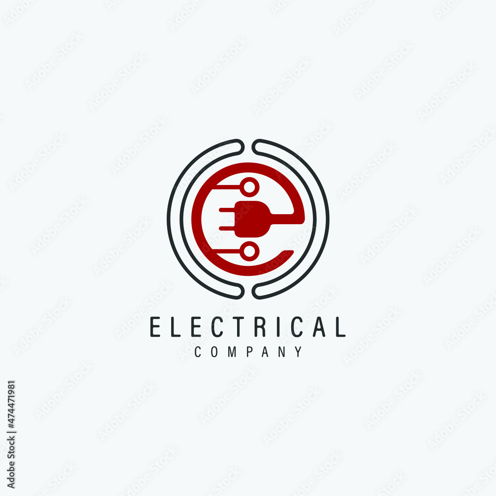 Electrical logo design company with plug. Electrical logo design company with plug.