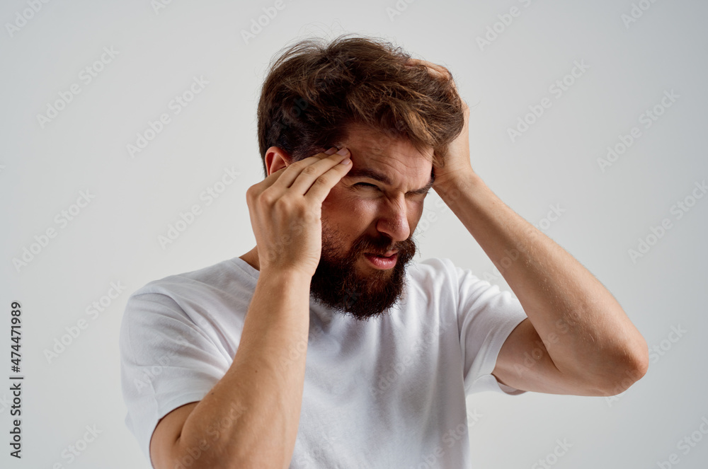 bearded man health problems migraine stress disorder Studio treatment bearded man health problems migraine stress disorder Studio treatment