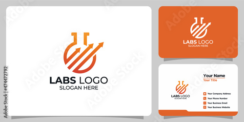 arrow and business card combination labs logo