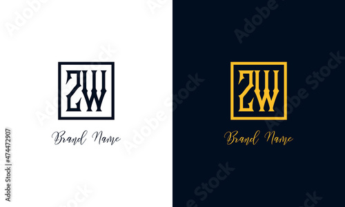 Minimal Abstract letter ZW logo.