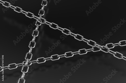 3d rendering industry metallic chain
