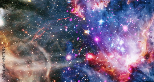 Fototapeta Naklejka Na Ścianę i Meble -  Night sky and stars. Panorama view universe space shot of milky way galaxy with stars on a night sky background. Elements of this Image Furnished by NASA