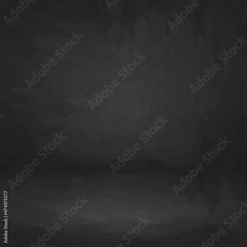 Dark empty room studio gradient used for background and display your product. Black blank backdrop for the presentation of objects. Hand draws illustration