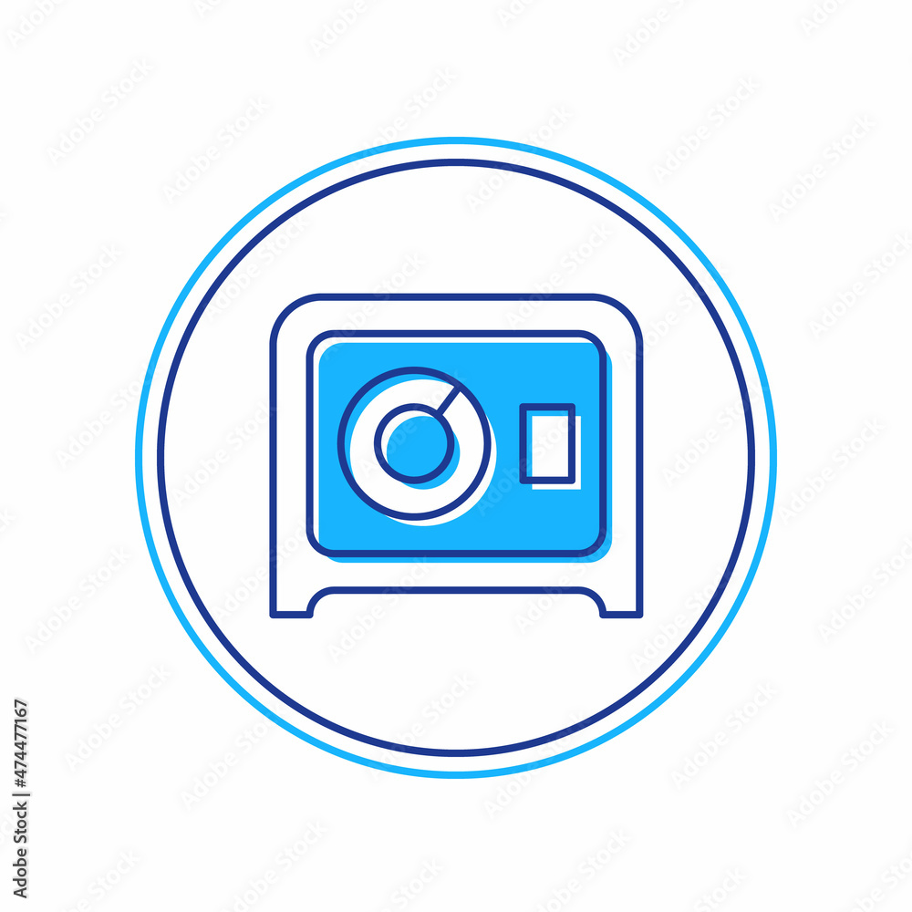 Filled outline Safe icon isolated on white background. The door safe a bank vault with a combination lock. Reliable Data Protection. Vector Filled outline Safe icon isolated on white background. The door safe a bank vault with a combination lock. Reliable Data Protection. Vector