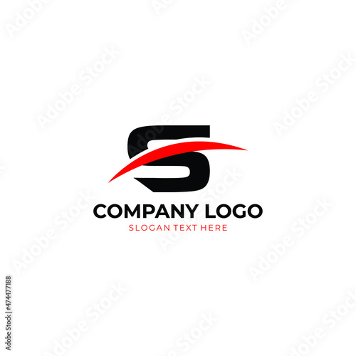 S letter swoosh logo with vector Free Design, S logo vector, letter S swoosh logo vector, creative Letter S letter logo