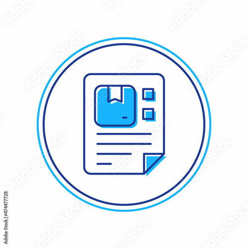 Filled outline Waybill icon isolated on white background. Vector