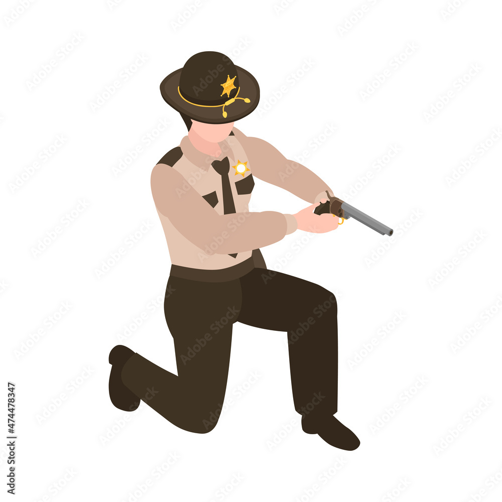 Sheriff Pointing Gun Composition Sheriff Pointing Gun Composition