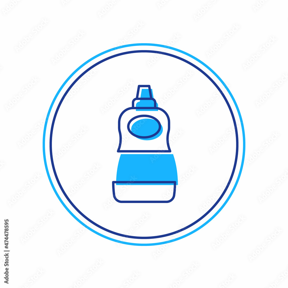 Filled outline Dishwashing liquid bottle icon isolated on white background. Liquid detergent for washing dishes. Vector Filled outline Dishwashing liquid bottle icon isolated on white background. Liquid detergent for washing dishes. Vector