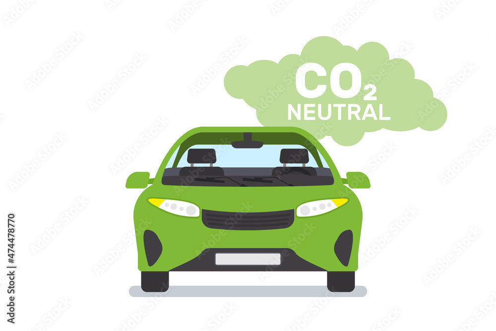 Vecteur Stock co2 neutral eco electric car zero emission modern