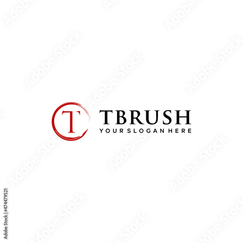 Flat letter mark initial T TBRUSH logo design photo