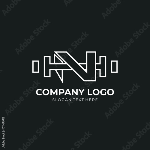 Letter N Logo With barbell. Fitness Gym logo. fitness vector logo design for gym and fitness