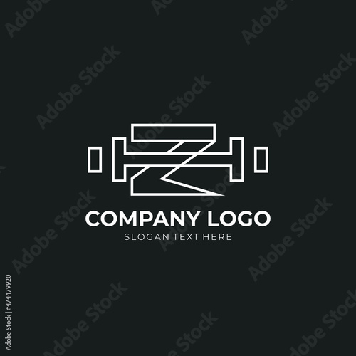 Letter Z Logo With barbell. Fitness Gym logo. fitness vector logo design for gym and fitness