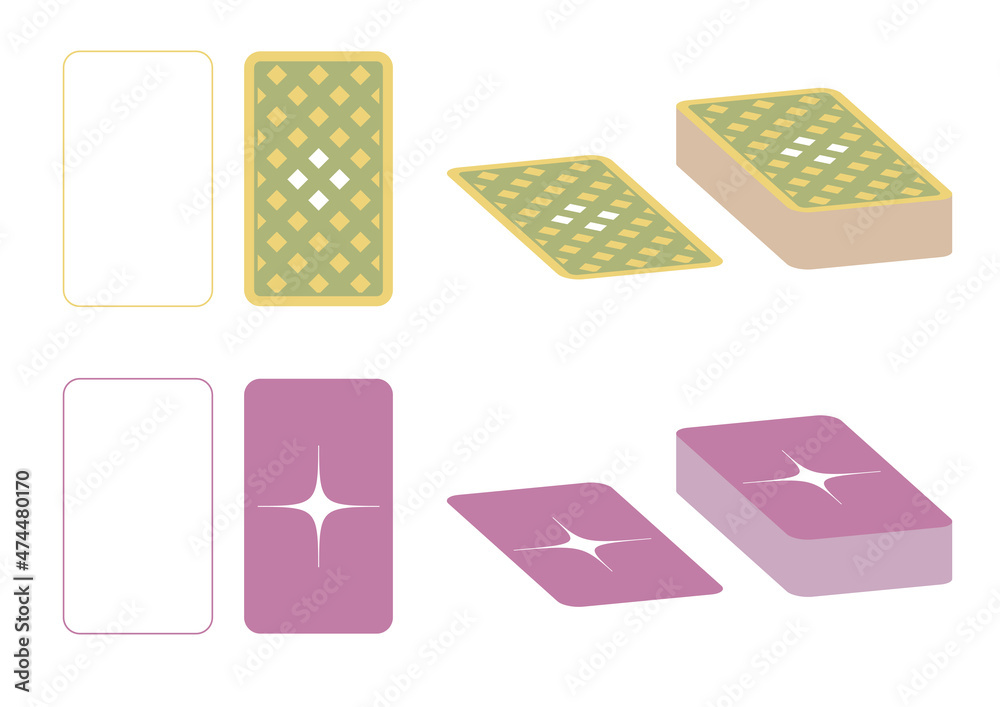 カードの山と一枚のカード2種