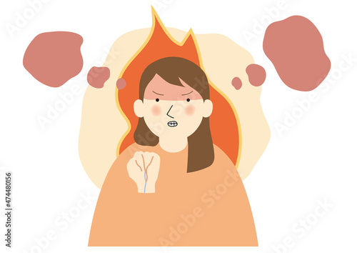 怒り心頭の女性